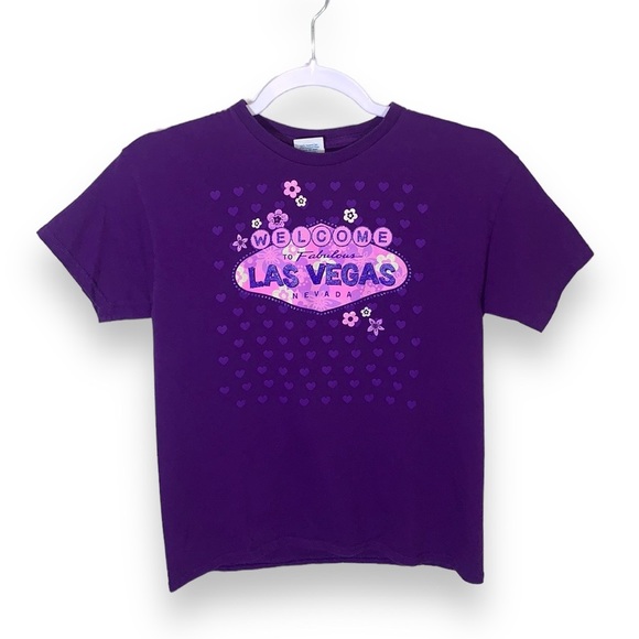 Delta Pro Weight Purple Welcome to Fabulous Las Vegas Short Sleeve T Shirt Sz L - Picture 1 of 8
